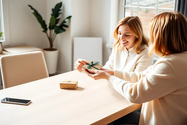Collega's nemen afscheid met een cadeau op kantoor